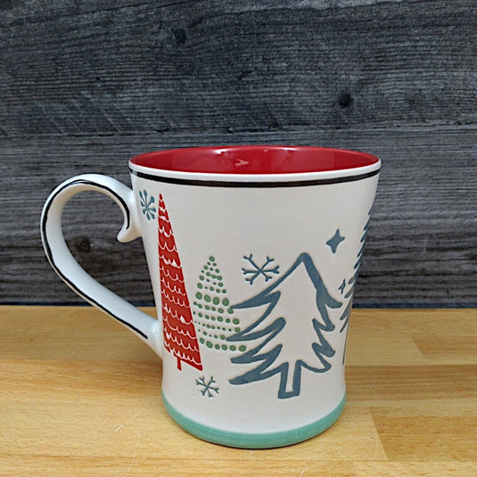 Holiday Winter Scene Coffee Mug 17oz (455ml) Embossed Christmas Cup Blue Sky