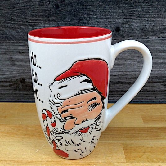 Santa Claus Coffee Mug 20oz 568ml Christmas Holiday Embossed Cup by Blue Sky