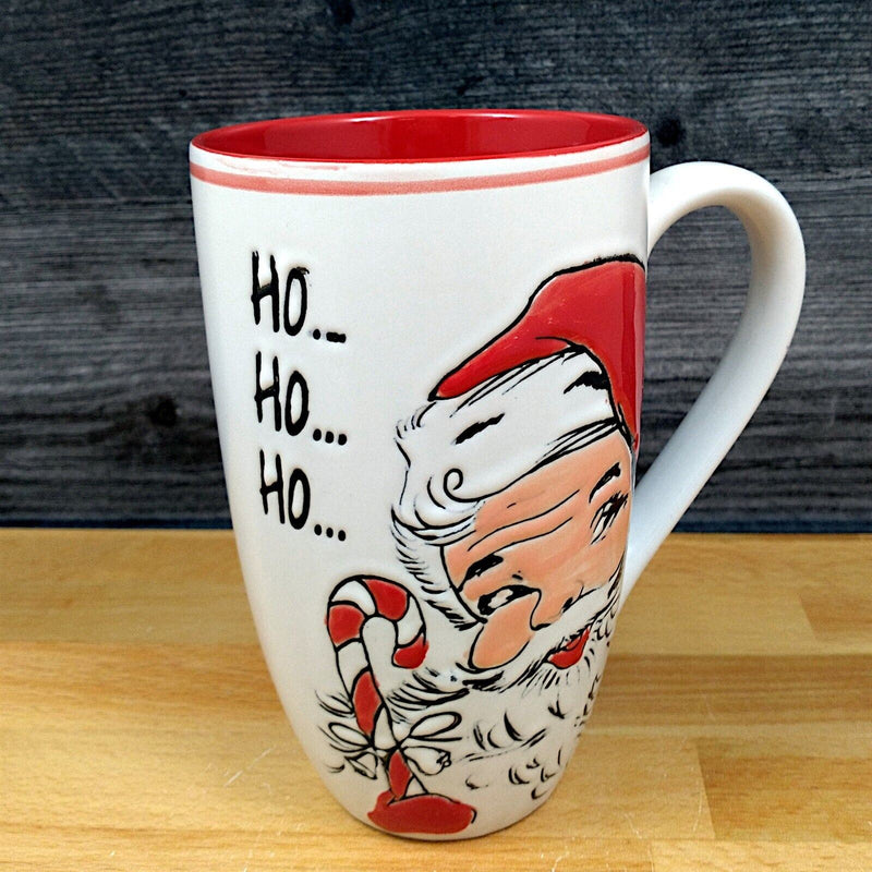 Load image into Gallery viewer, Santa Claus Coffee Mug 20oz 568ml Christmas Holiday Embossed Cup by Blue Sky
