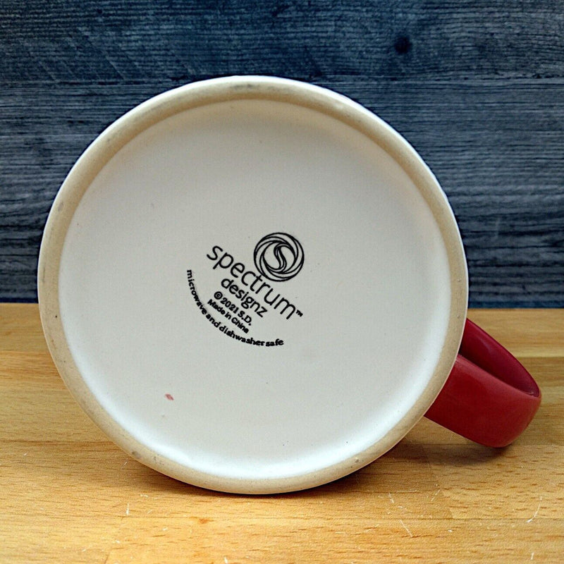 Load image into Gallery viewer, Cat Lovers Coffee Mug Red and White 17oz (455ml) Embossed Beverage Cup Blue Sky
