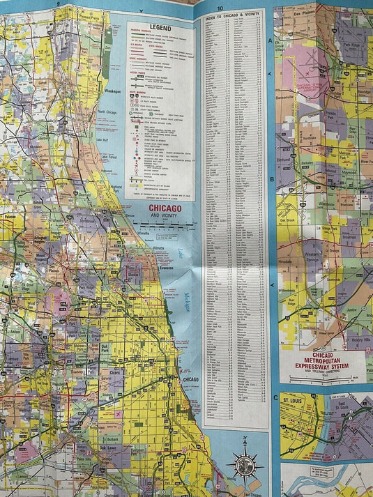 1999-2000 Official Illinois State Highway Transportation Travel Road Map