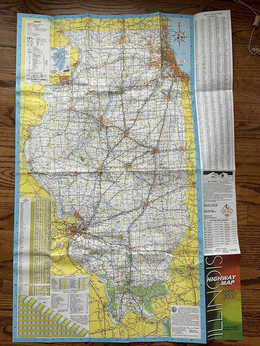1999-2000 Official Illinois State Highway Transportation Travel Road Map