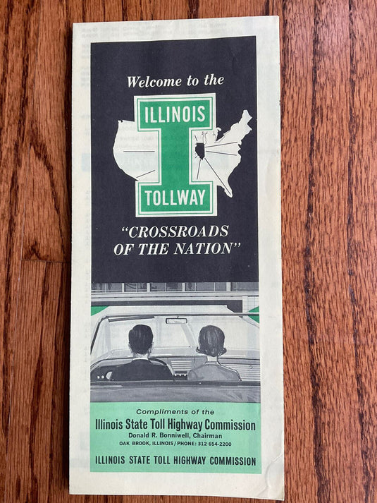 1965 Official Illinois State Highway Tollway Transportation Travel Road Map