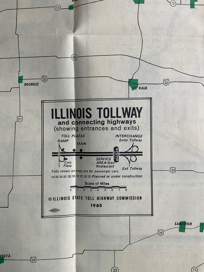 Load image into Gallery viewer, 1965 Official Illinois State Highway Tollway Transportation Travel Road Map
