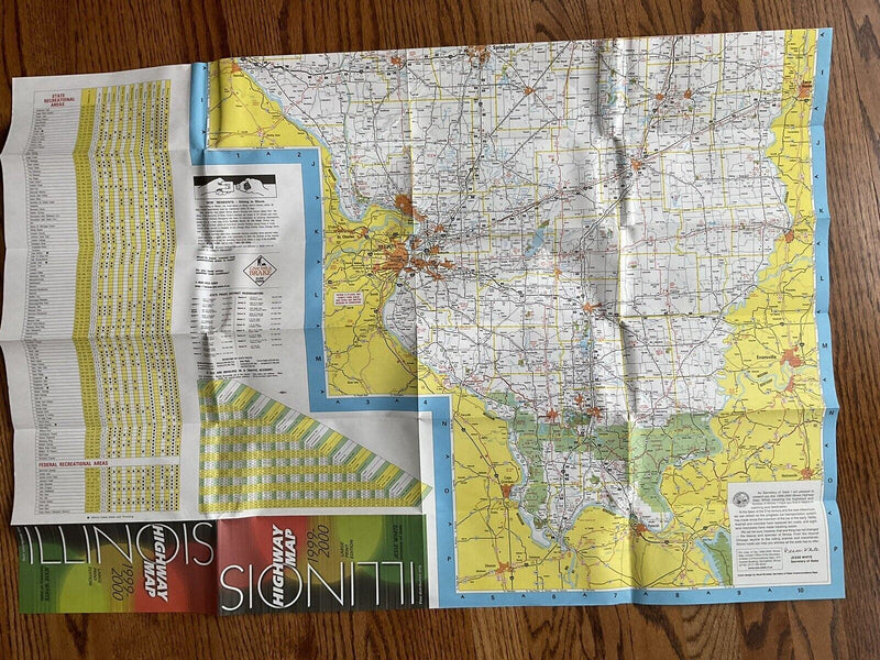 Load image into Gallery viewer, 1999-2000 Large Print Official Illinois State Highway Travel Road Map
