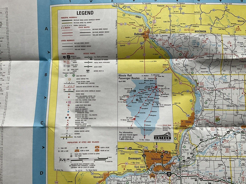 Load image into Gallery viewer, 1999-2000 Large Print Official Illinois State Highway Travel Road Map
