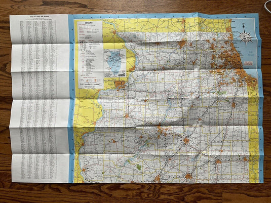 1999-2000 Large Print Official Illinois State Highway Travel Road Map