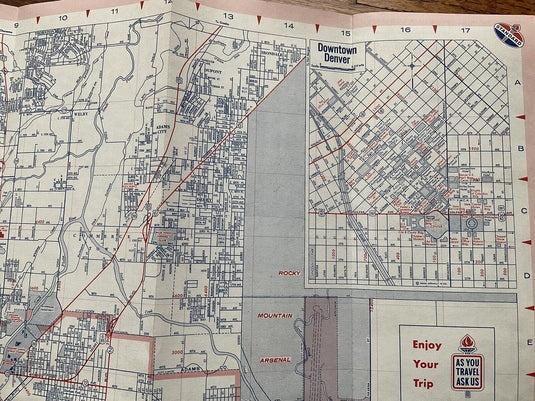 1969 Standard Oil Denver Colorado Highway Transportation Travel Road Map