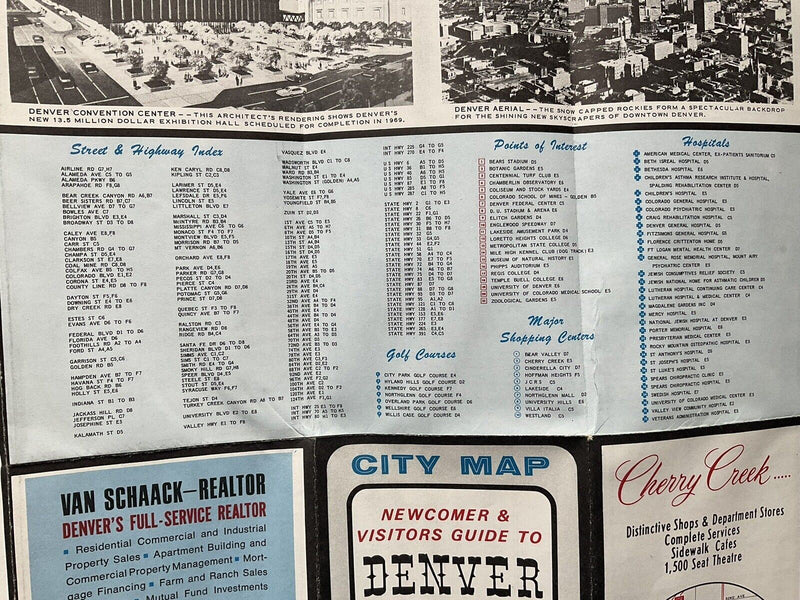 Load image into Gallery viewer, 1969 Denver Colorado Newcomer and Visitor Road Map
