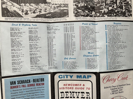 1969 Denver Colorado Newcomer and Visitor Road Map