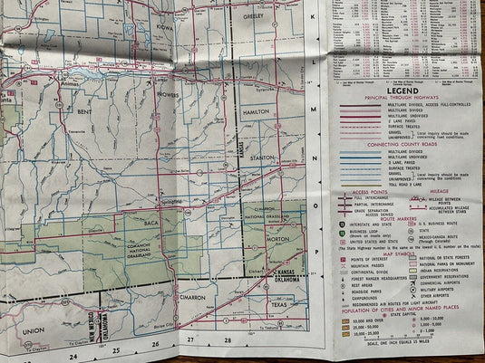 1971 Official Colorado State Highway Transportation Travel Road Map