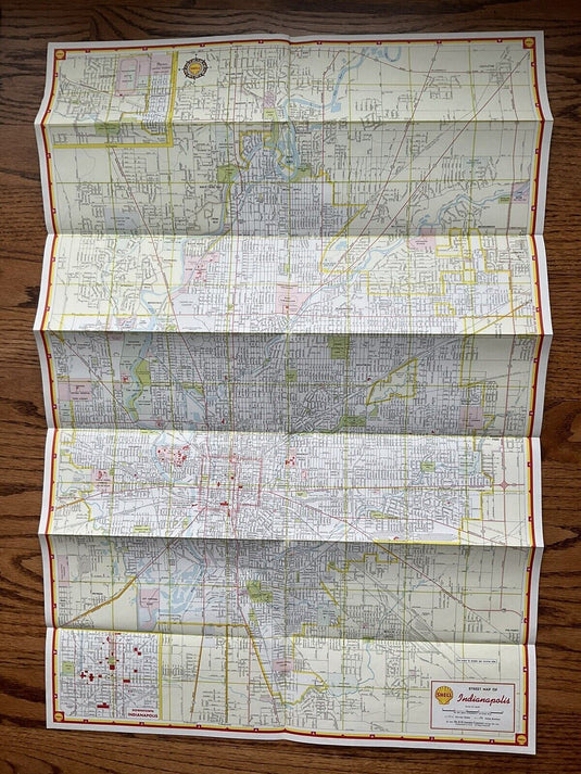 1962 Official Indianapolis Indiana Street Transportation Travel Road Map