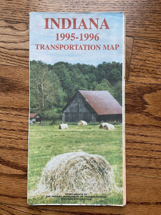 1995-1996 Official Indiana State Highway Transportation Travel Road Map