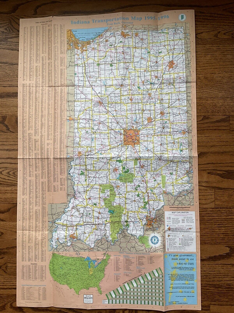 Load image into Gallery viewer, 1995-1996 Official Indiana State Highway Transportation Travel Road Map
