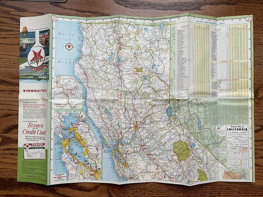 1964 Texaco California State Highway Transportation Travel Road Map