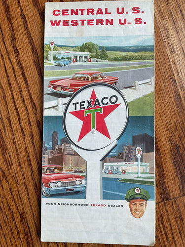 1963 Texaco Central and Western US Highway Transportation Travel Road Map