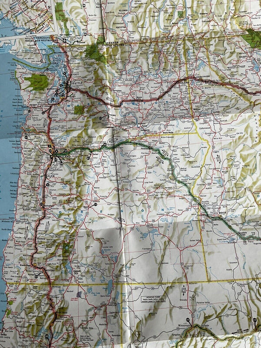 1970 Standard Oil Western US American Interstate Strips Highway Travel Road Map