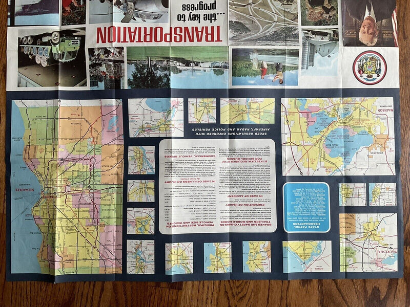 Load image into Gallery viewer, 1968 Official Wisconsin State Highway Transportation Travel Road Map

