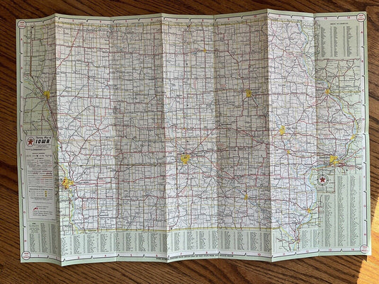 1964 Iowa Standard Oil State Highway Transportation Travel Road Map in US