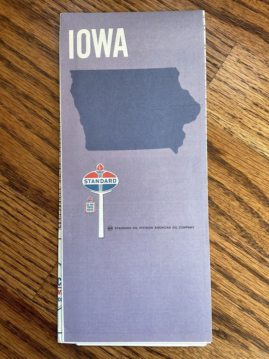 1969 Standard Iowa State Highway Transportation Travel Road Map