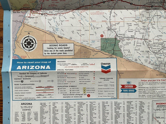 1971 Chevon Arizona State Highway Transportation Travel Road Map