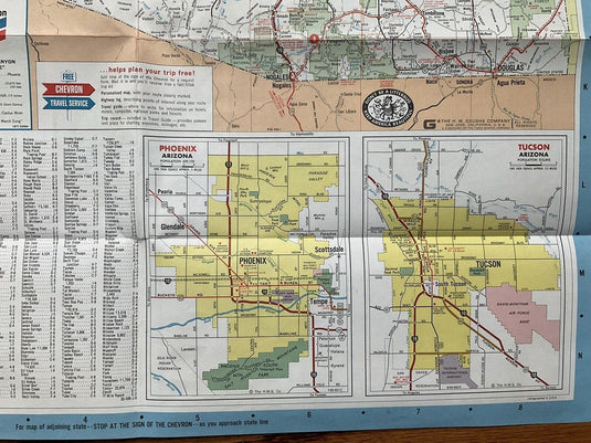 1971 Chevon Arizona State Highway Transportation Travel Road Map