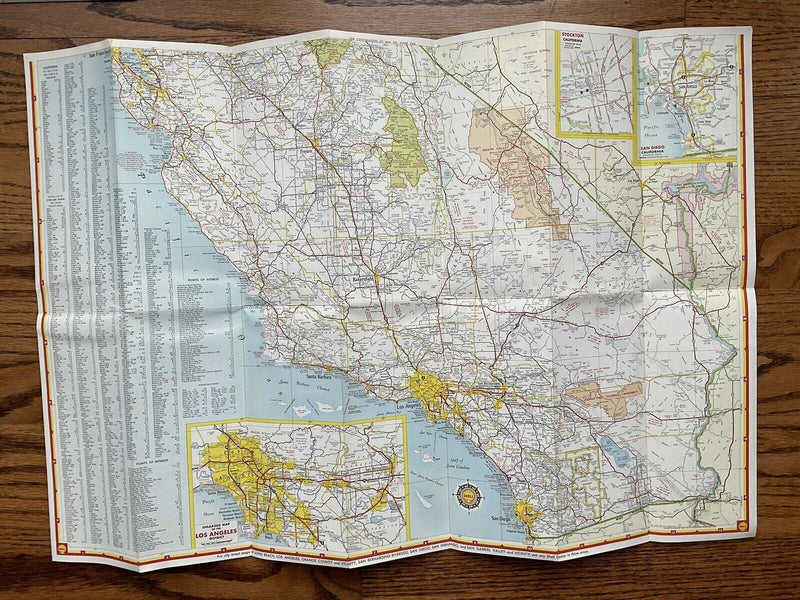 Load image into Gallery viewer, 1963 Shell California State Highway Transportation Travel Road Map
