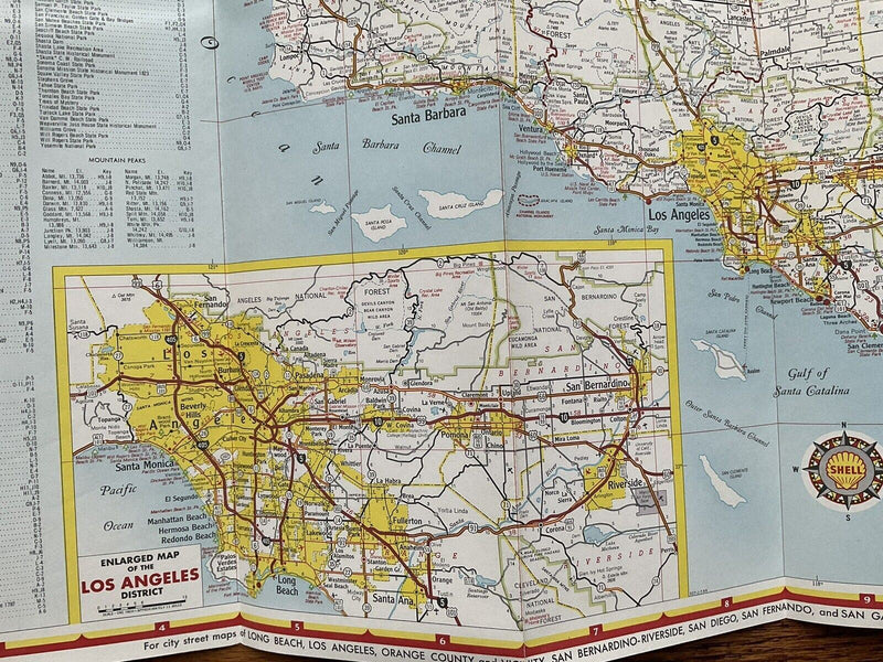 Load image into Gallery viewer, 1963 Shell California State Highway Transportation Travel Road Map
