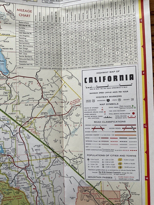 1963 Shell California State Highway Transportation Travel Road Map