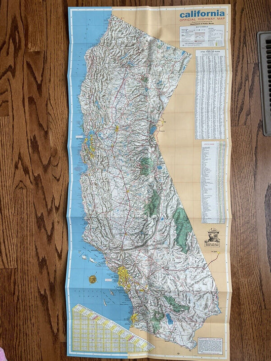 1966 Official California State Highway Transportation Travel Road Map
