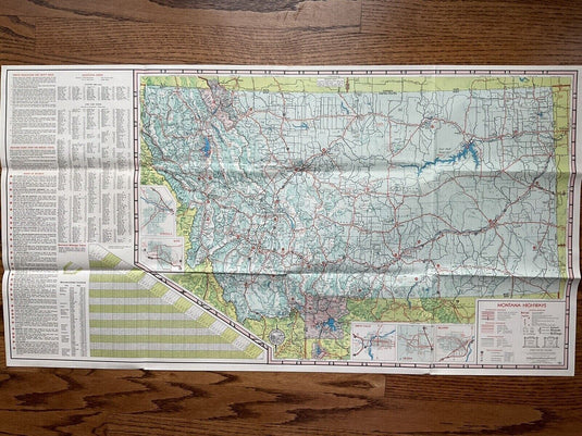1967 Official Montana State Highway Transportation Travel Road Map