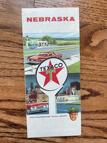 1964 Texaco Nebraska State Highway Transportation Travel Road Map