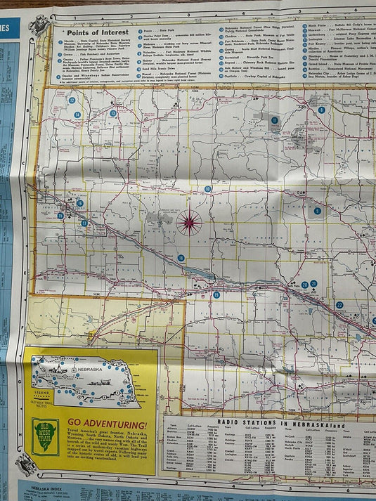 1967 Official Nebraska Nebraskaland Transportation Travel Road Map