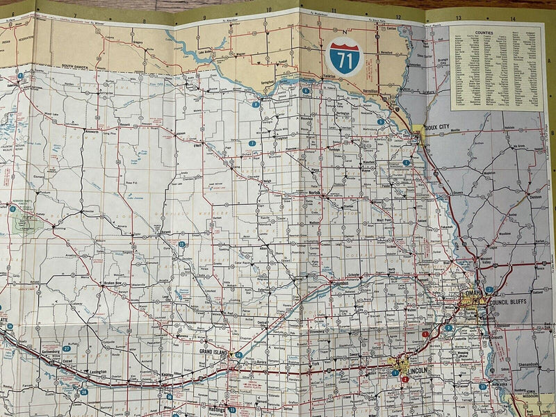 Load image into Gallery viewer, 1971 Conoco Nebraska Transportation Travel Road Map
