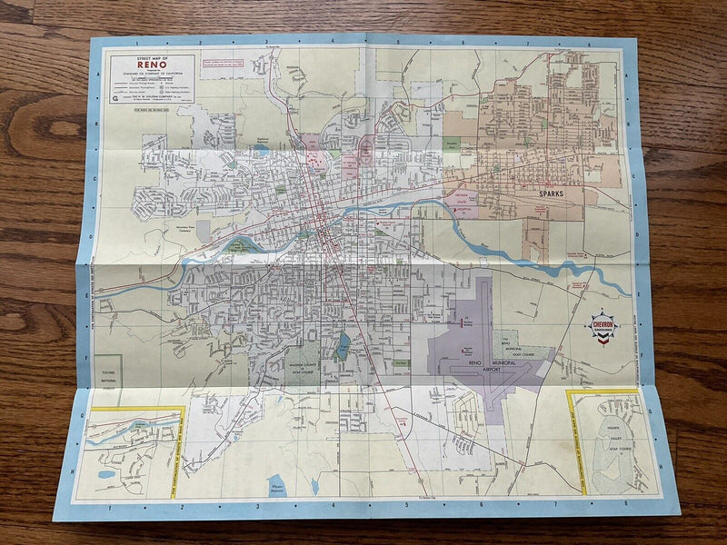 Load image into Gallery viewer, 1966 Chevron Standard Reno Nevada Travel Road Map
