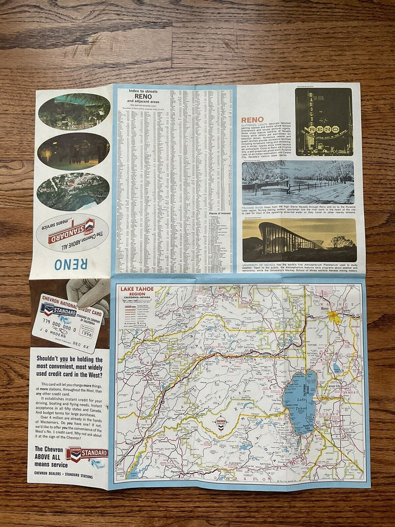 Load image into Gallery viewer, 1966 Chevron Standard Reno Nevada Travel Road Map
