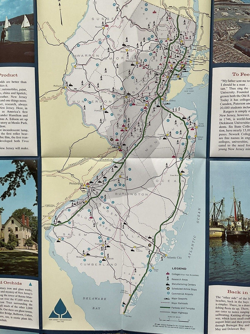 Load image into Gallery viewer, 1963 New Jersey Poster Map
