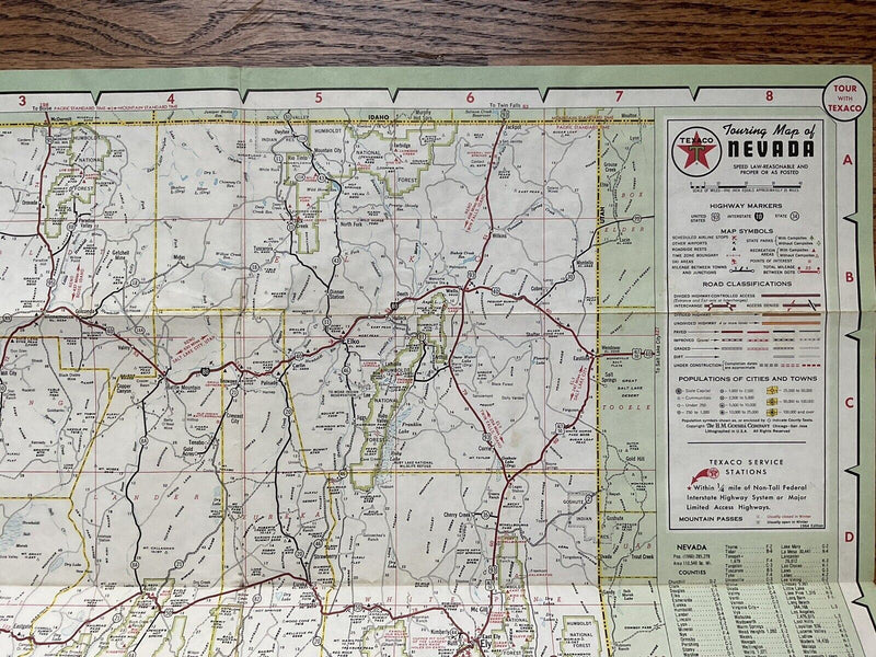 Load image into Gallery viewer, 1964 Texaco Nevada State Highway Transportation Travel Road Map
