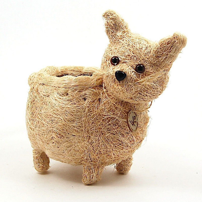 Load image into Gallery viewer, Cat Flower Pot Beige Coco Coir Animal Succulent Plant Holder
