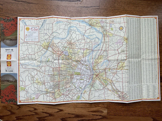 1962 Shell St. Louis Missouri Transportation Travel Road Map