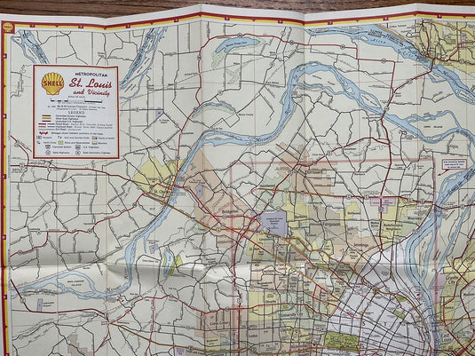 1962 Shell St. Louis Missouri Transportation Travel Road Map