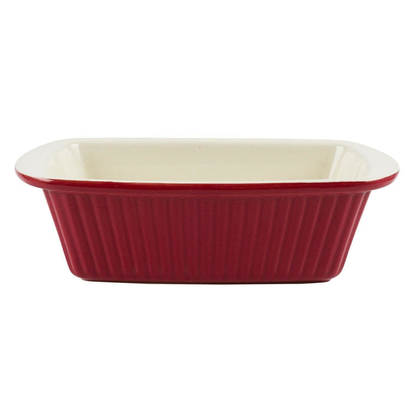 Load image into Gallery viewer, 1.5 qt Rectangle Baking Pan Red Ceramic Casserole Baker Roasting Loaf Dish

