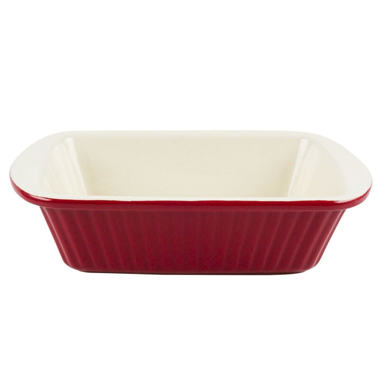 Load image into Gallery viewer, 36oz Rectangle Baking Pan Red Ceramic Casserole Baker Roasting Loaf Dish
