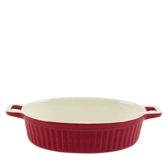 28oz Oval Baking Pan Red Ceramic Casserole Baker Roasting Dish