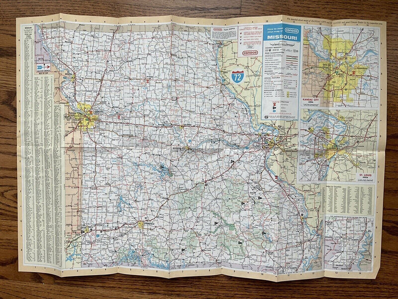 Load image into Gallery viewer, 1972 Conoco Missouri State Highway Transportation Travel Road Map
