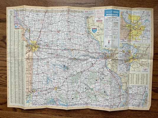 1972 Conoco Missouri State Highway Transportation Travel Road Map