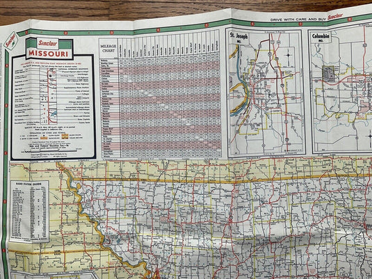 1964-65 Sinclair Missouri State Highway Transportation Travel Road Map