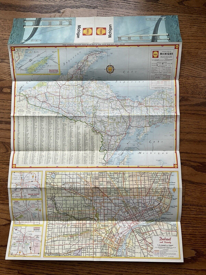 Load image into Gallery viewer, 1964 Shell Oil Michigan State Highway Transportation Travel Road Map
