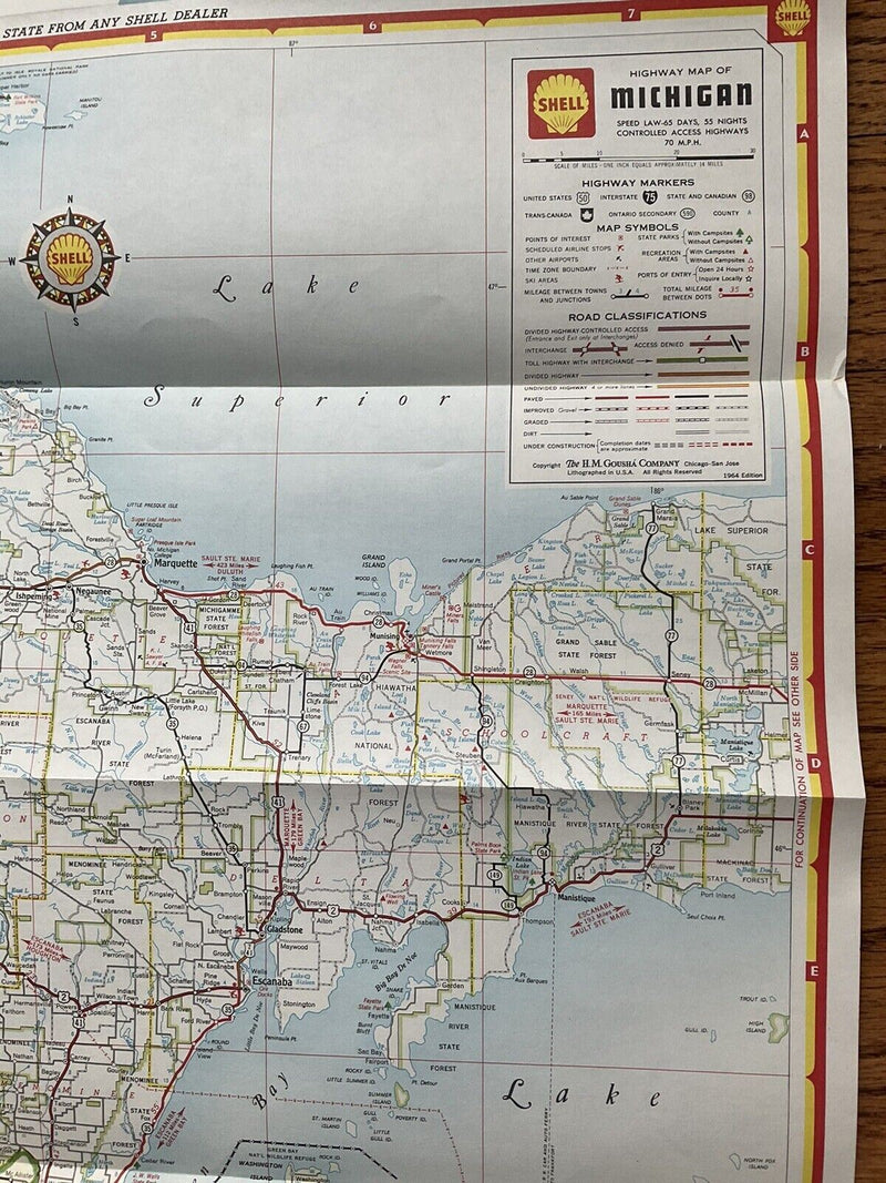 Load image into Gallery viewer, 1964 Shell Oil Michigan State Highway Transportation Travel Road Map
