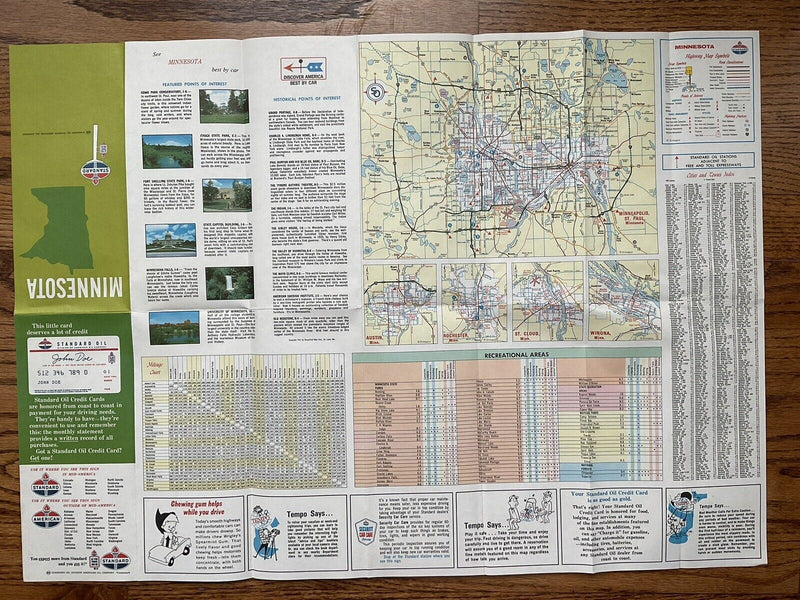 Load image into Gallery viewer, 1967 Standard Oil Minnesota State Highway Transportation Travel Road Map

